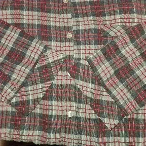 Calvin Klein Mens 100% Cotton Plaid Flannel Pajama Set Red Gray Size Large - Picture 9 of 10